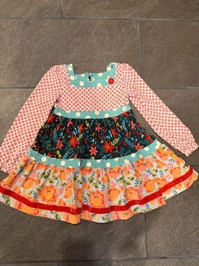 Matilda Jane Pink, Red and Teal Girls' Patchwork Dress
